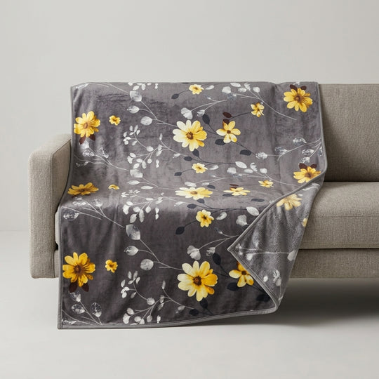 Yellow floral Style Lightweight Queen
Blanket - Cozy &amp; Soft