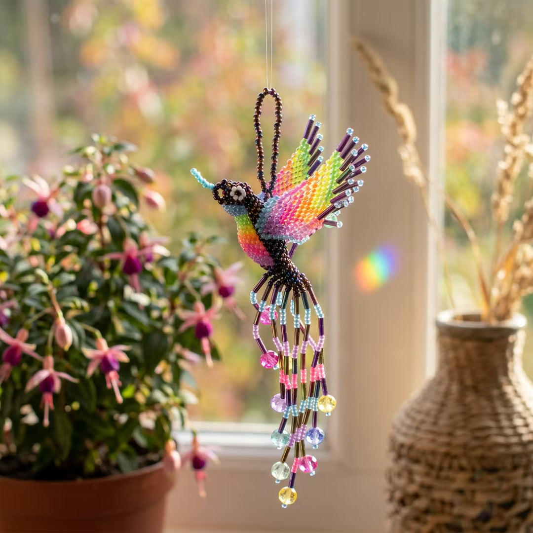 Purple Beaded Humming Bird