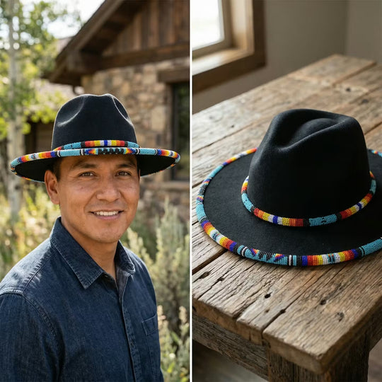Size-59 Handmade Beaded Hat