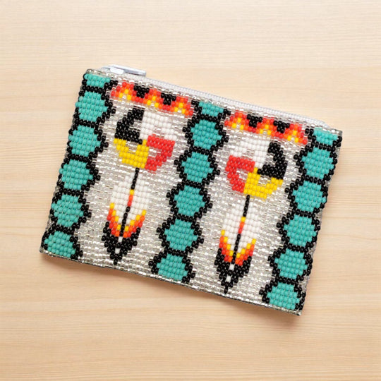 OLDTRIBES™ Feather with Dreamcatcher Beaded coin purse