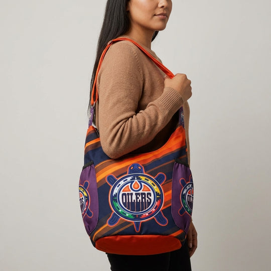 Purple and Orange Oiler Crossbody Bag