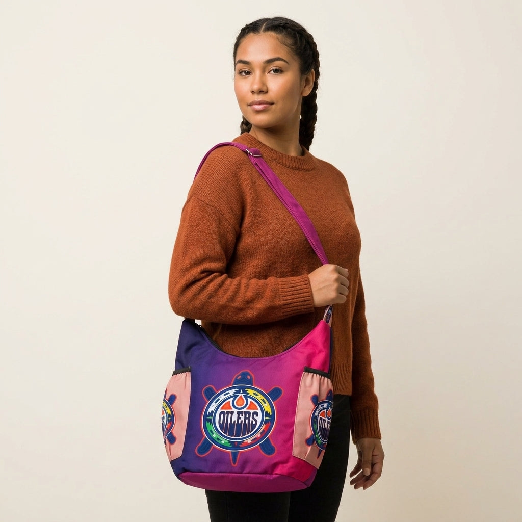 White-Purple Oiler Crossbody Bag