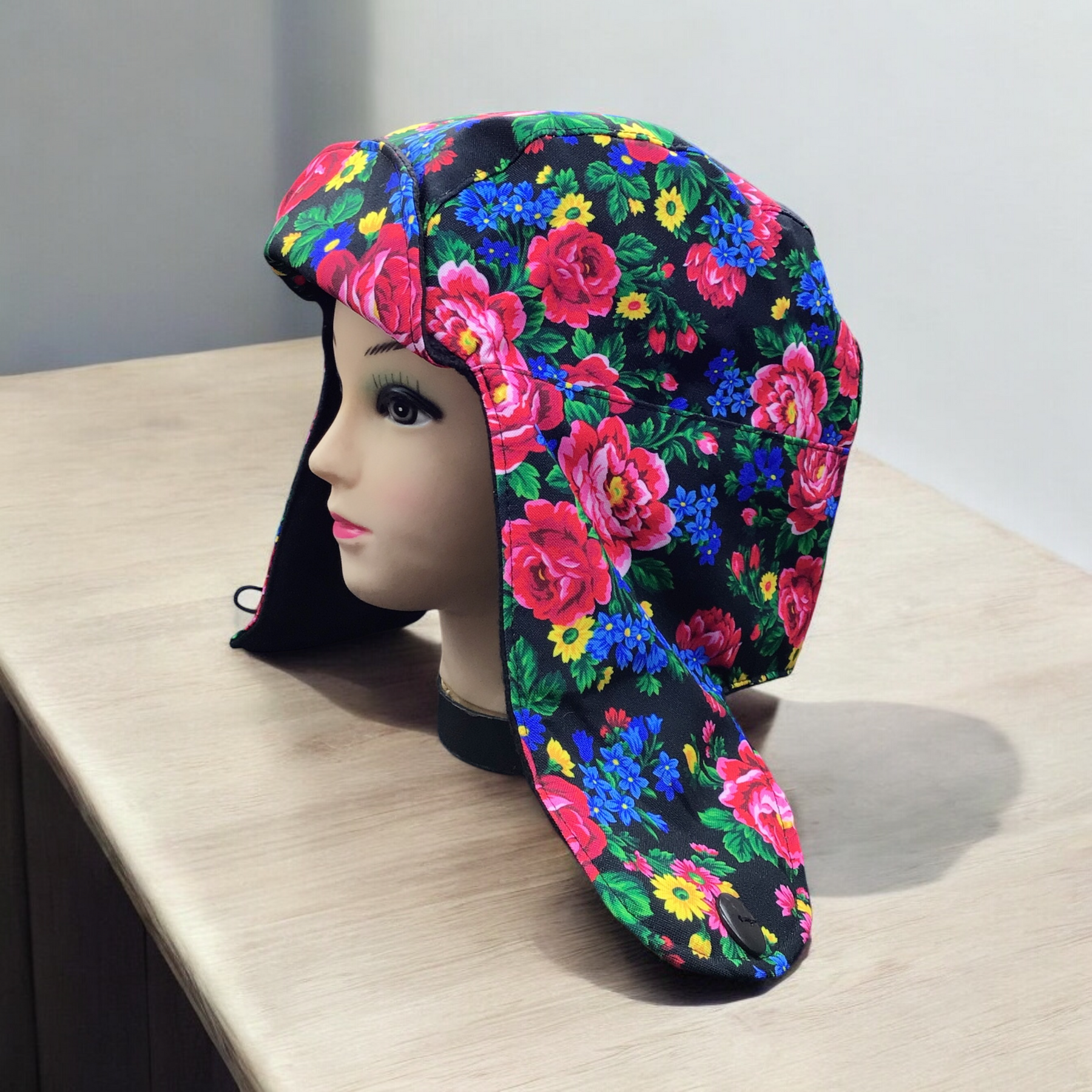 Black Kookum Hat with DropDown Ears OldTribes