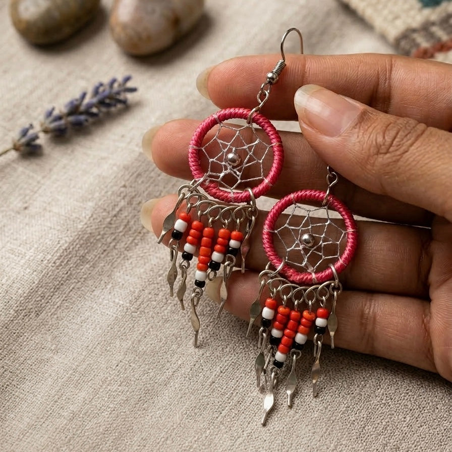 OLDTRIBES™ Red Dreamcatcher earrings