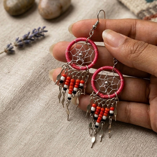 OLDTRIBES™ Red Dreamcatcher earrings
