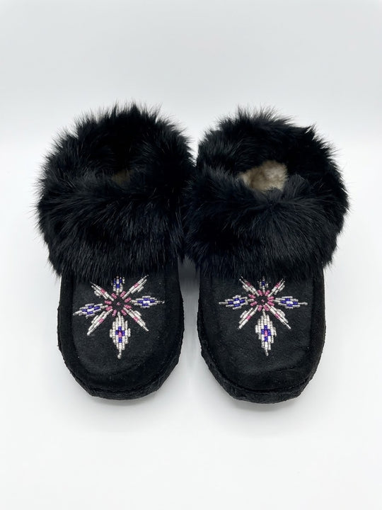 Moccasins with Beadwork (Size 6)