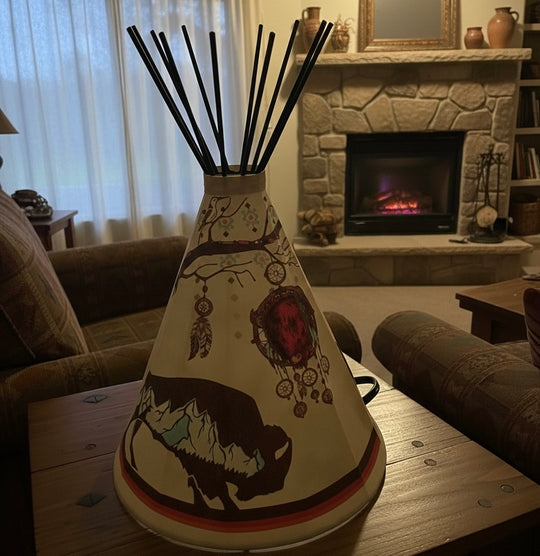 Traditional Buffalo Teepee Lamp