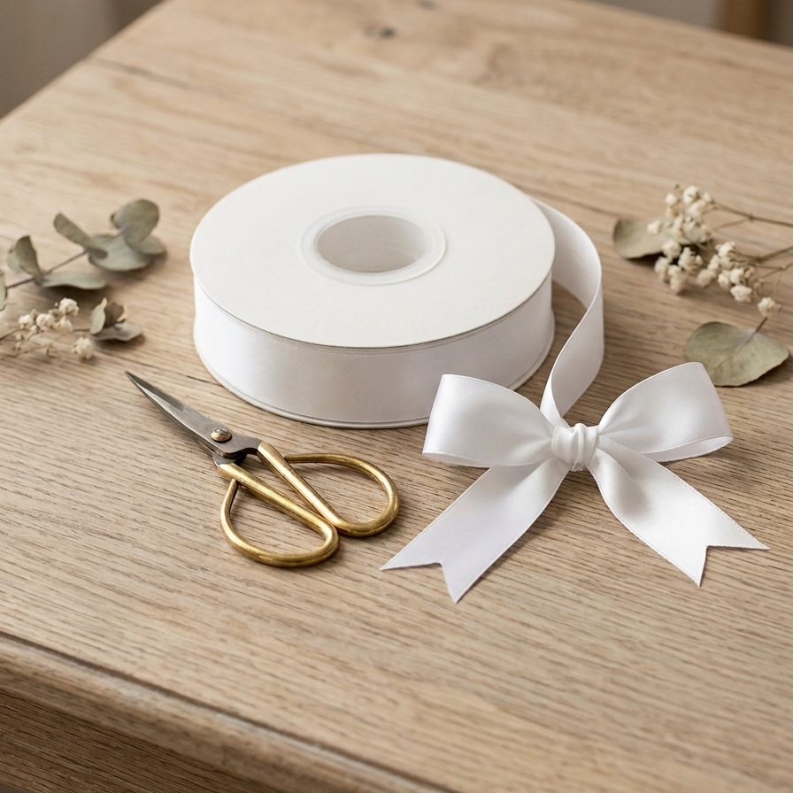 OLDTRIBES 30 Meter Double Face White #000 Ribbon Roll