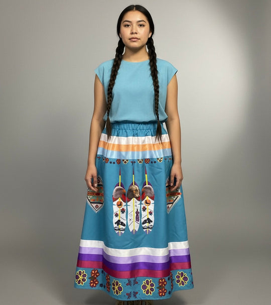 Ribbon Skirt with Feather