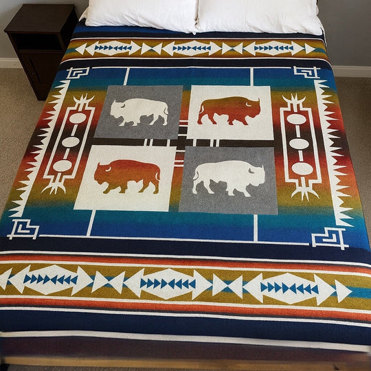 OLDTRIBES™ Buffalo Reversible  Blanket