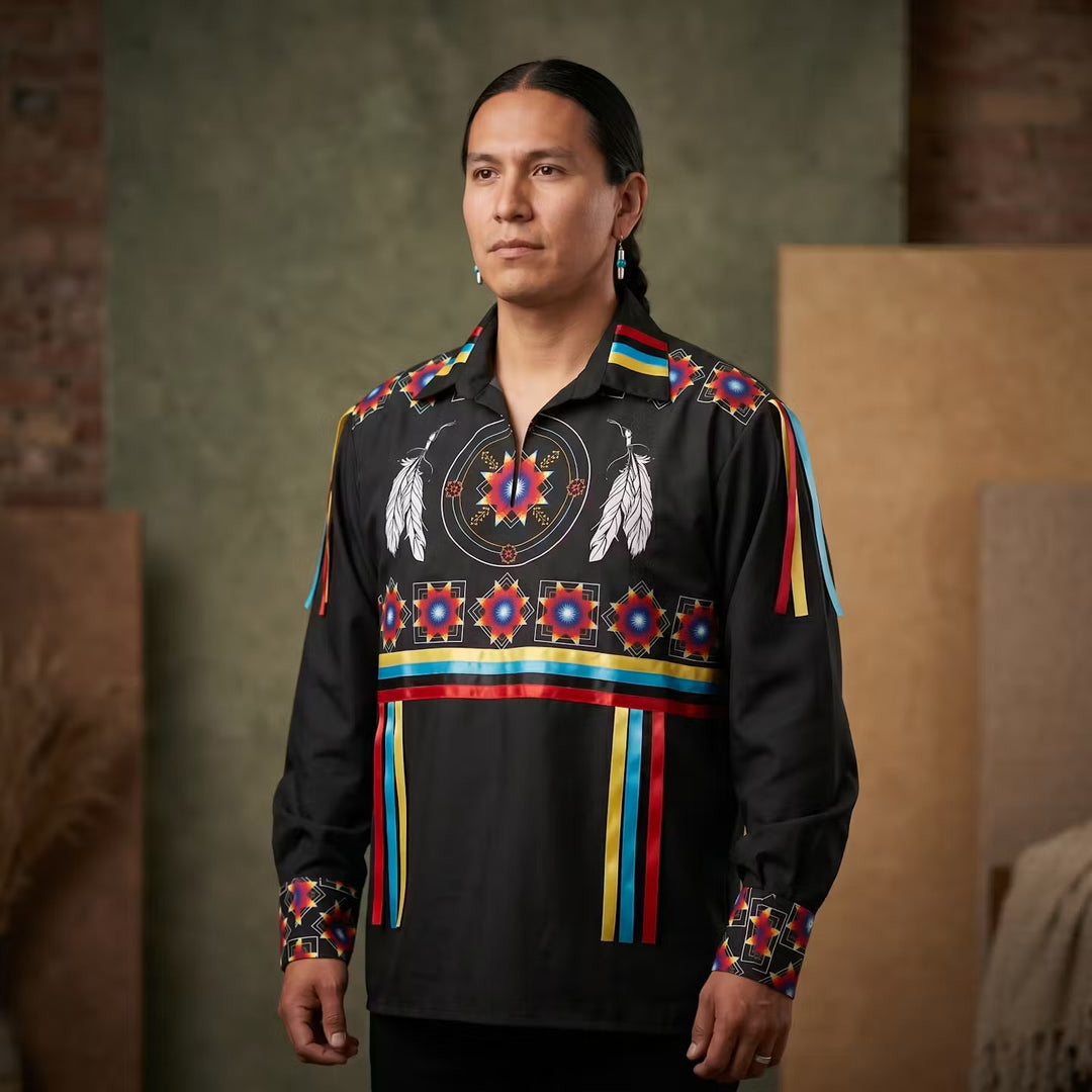 Ribbon Shirt with feathers