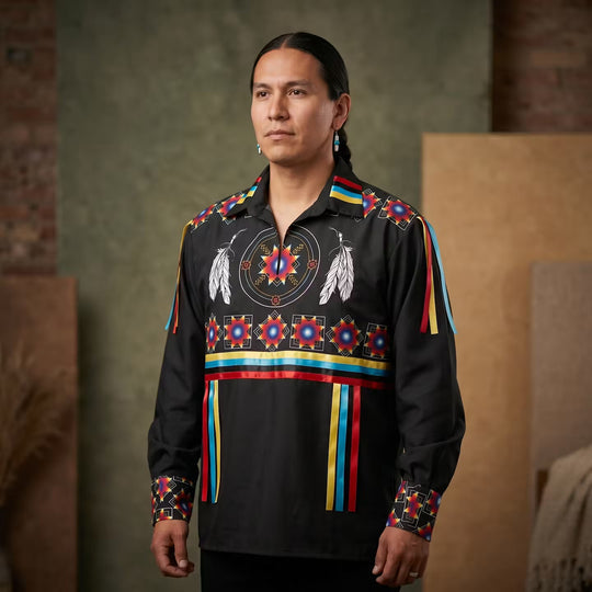 Ribbon Shirt with feathers