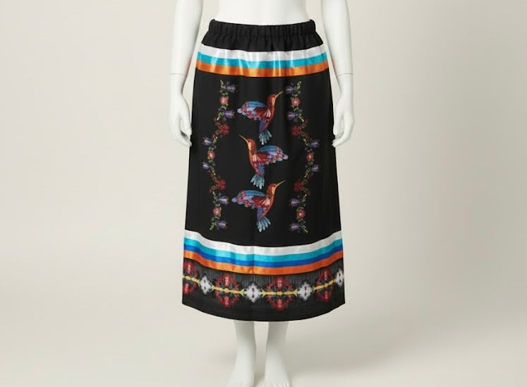 OLDTRIBES™ Pink Floral Ribbon Skirt