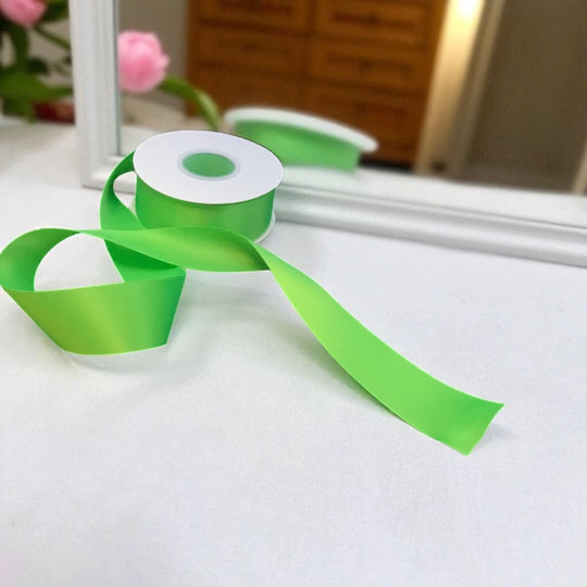 Satin Ribbon Double Face Light Green  #549 -3.8 cm Wide