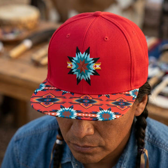 Native  embroidery Hat red