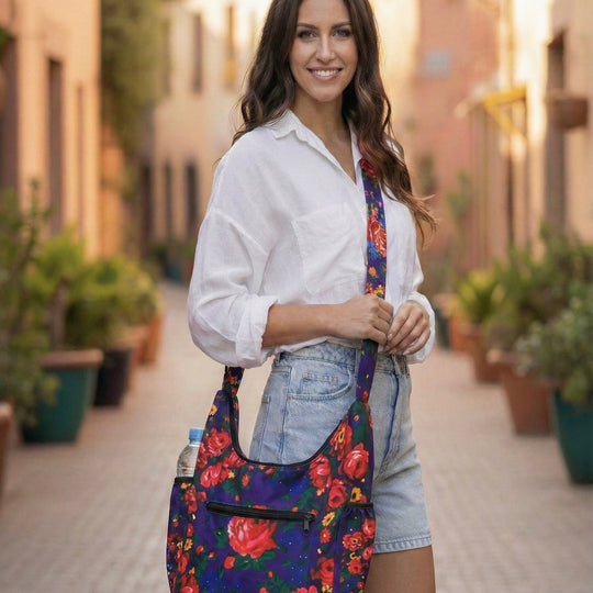 Purple small print Kookum Crossbody Bag