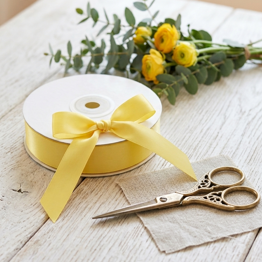 OLDTRIBES 30 Meter Double Face Yellow #640 Ribbon Roll