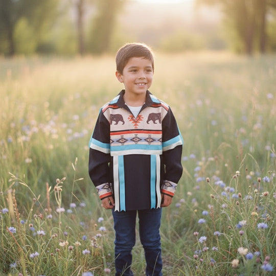 Beige Bear Youth Ribbon shirt