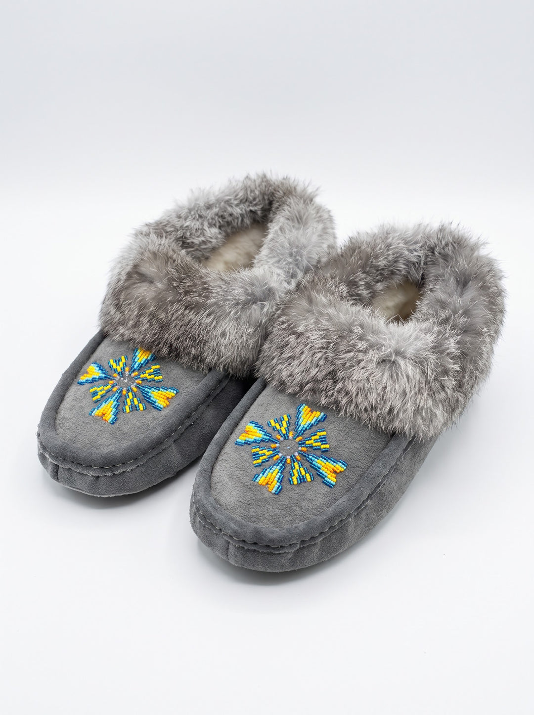 Moccasins with Beadwork (Size 9)