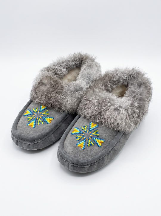 Moccasins with Beadwork (Size 9)