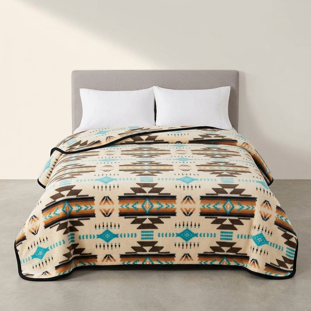 Native Butterfly Polar Fleece Blanket (Terracotta)