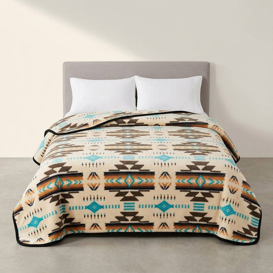 Native Butterfly Polar Fleece Blanket (Terracotta)