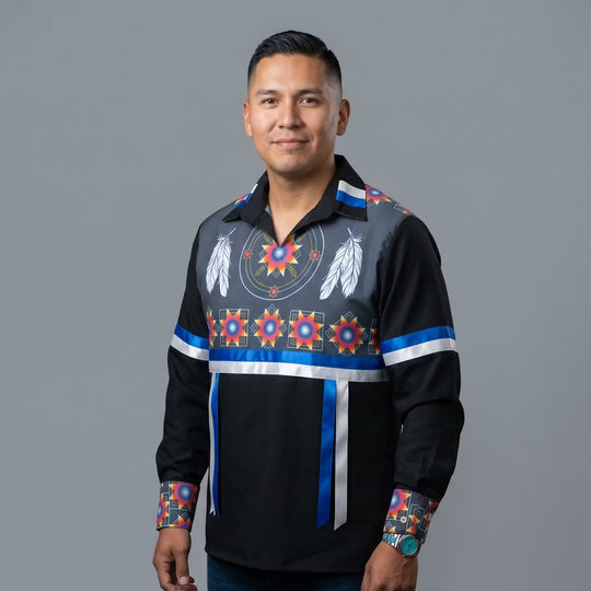 Ribbon Shirt with feathers