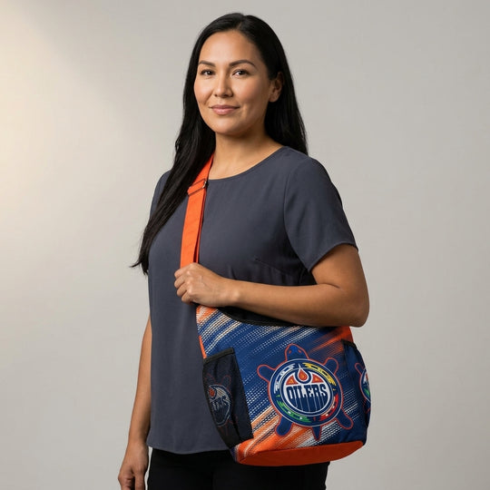 Navy and Orange Oiler Crossbody Bag