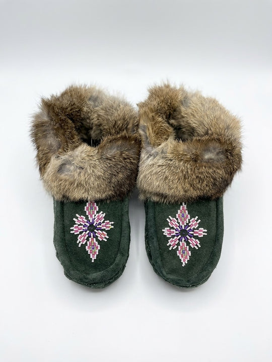 Moccasins with Beadwork (Size 6)