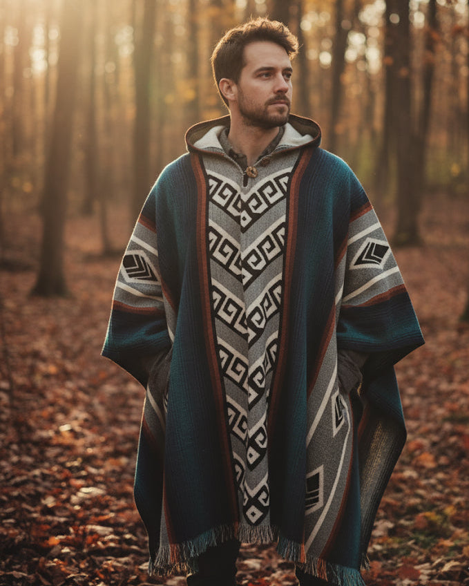 Zigzag HandMade Wool Poncho