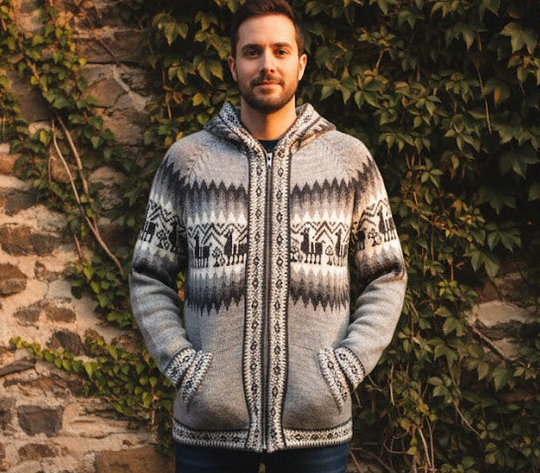 Unisex Alpaca Light Grey Sweater