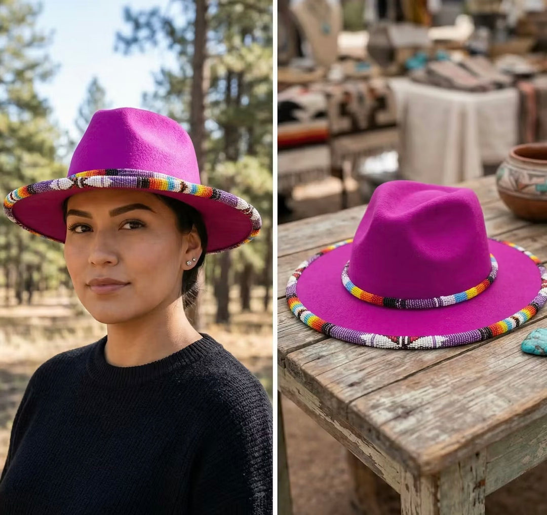 Size-59 Handmade Beaded Hat