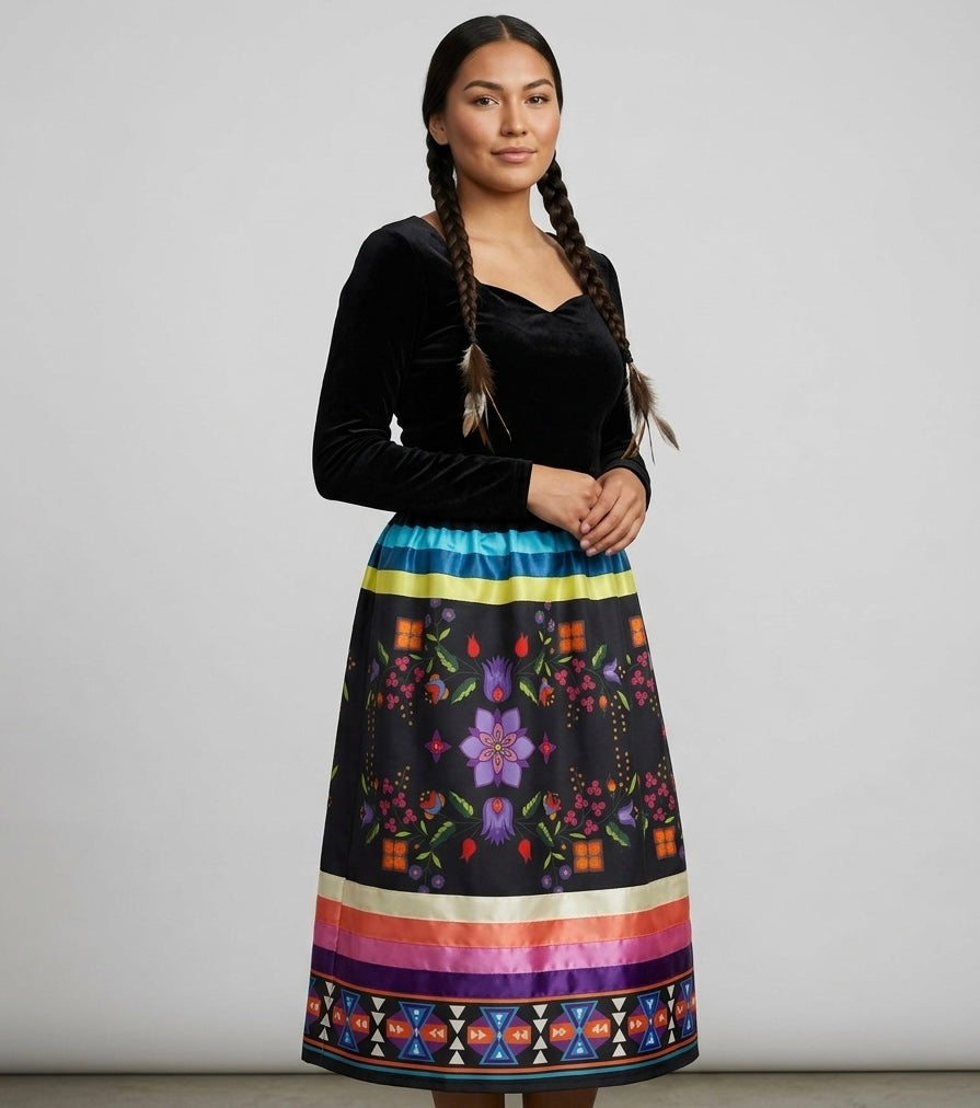 OLDTRIBES™ Floral Ribbon Skirt