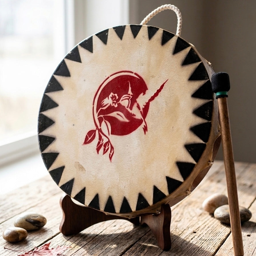 Hummingbird with Flower 12” Hand drum