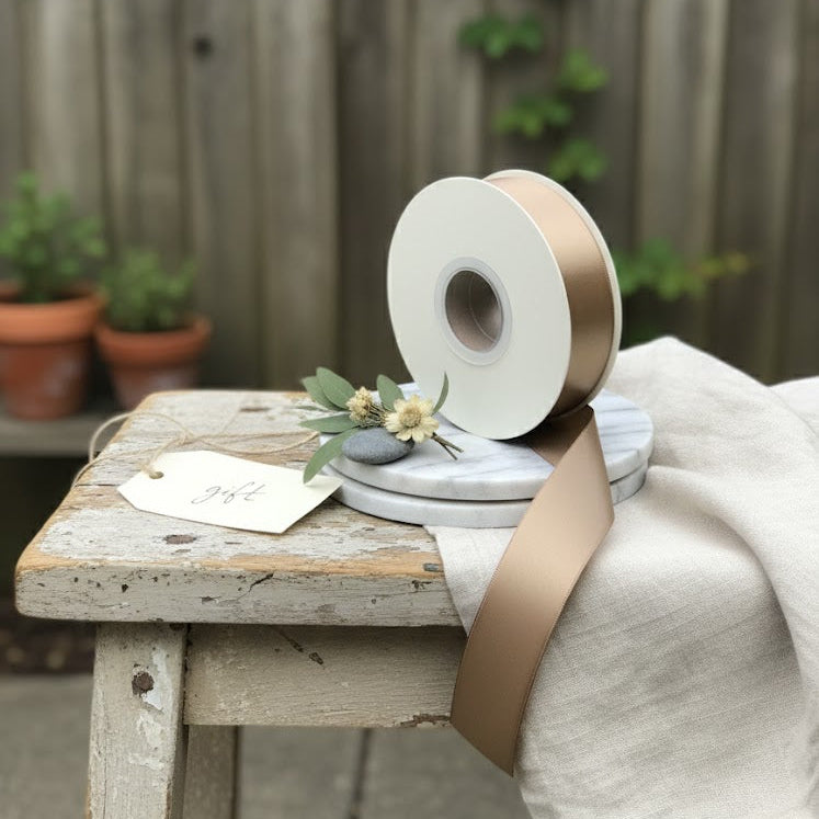 30 Meter Double Face Light  Brown#836 Ribbon Roll