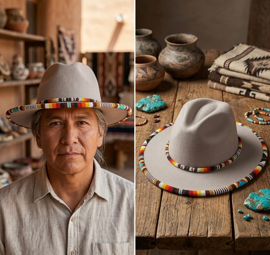 Size-58 Handmade Beaded Hat
