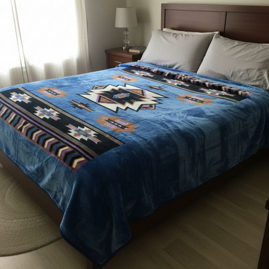 ULTRA SOFT LUXURY PLUSH BLANKET (Navajo Blue)