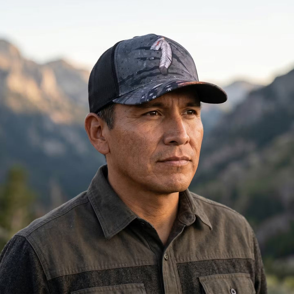 OLDTRIBES Feather printed hat