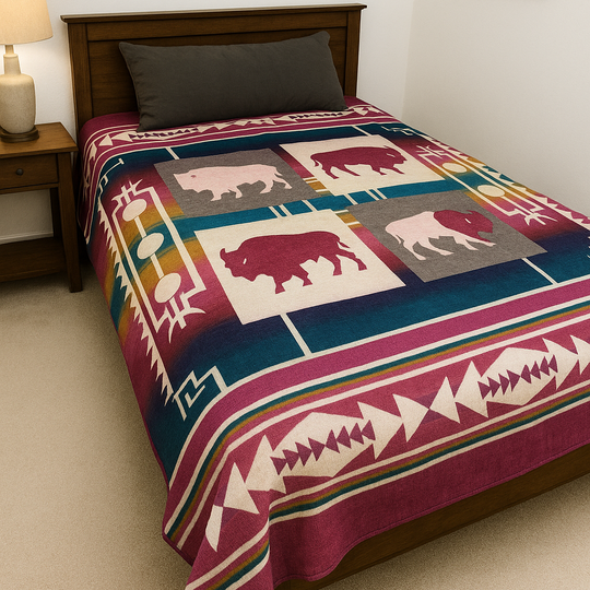 OLDTRIBES™ Buffalo Reversible  Blanket