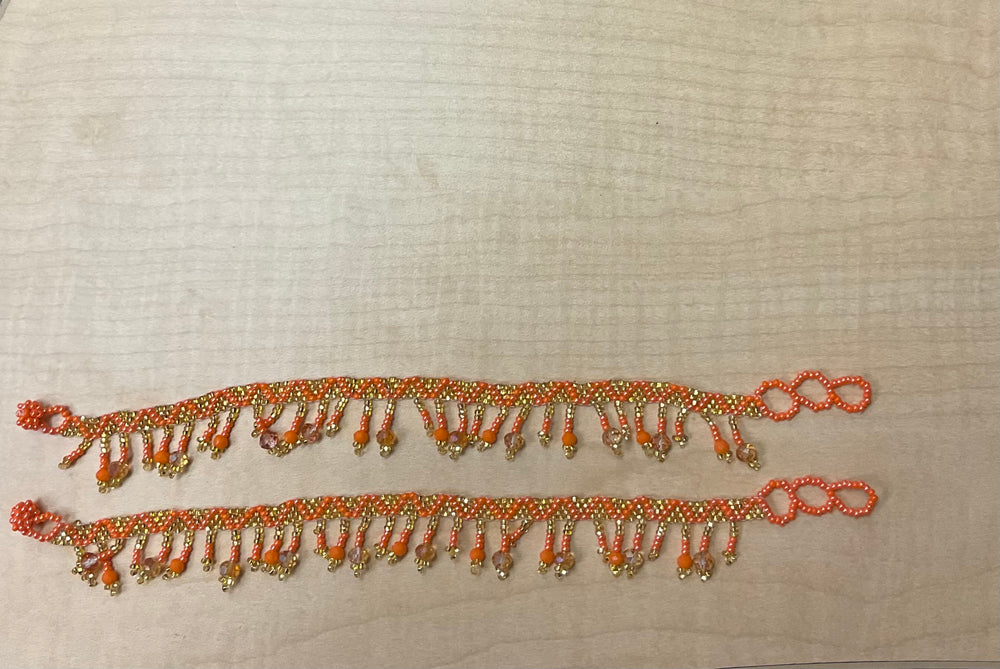 Beaded Anklet Orange