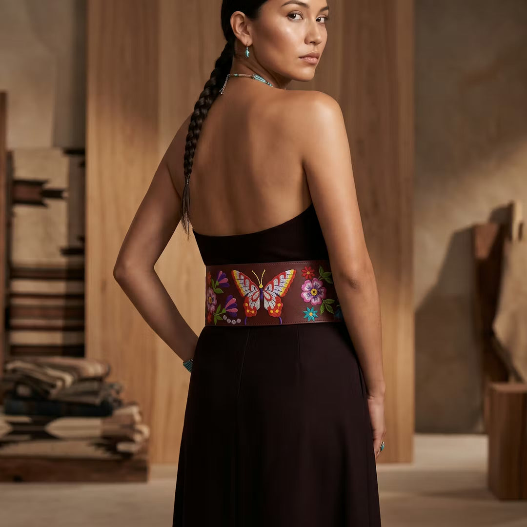 Heritage Leather Regalia  Belt (BUTTERFLY)
