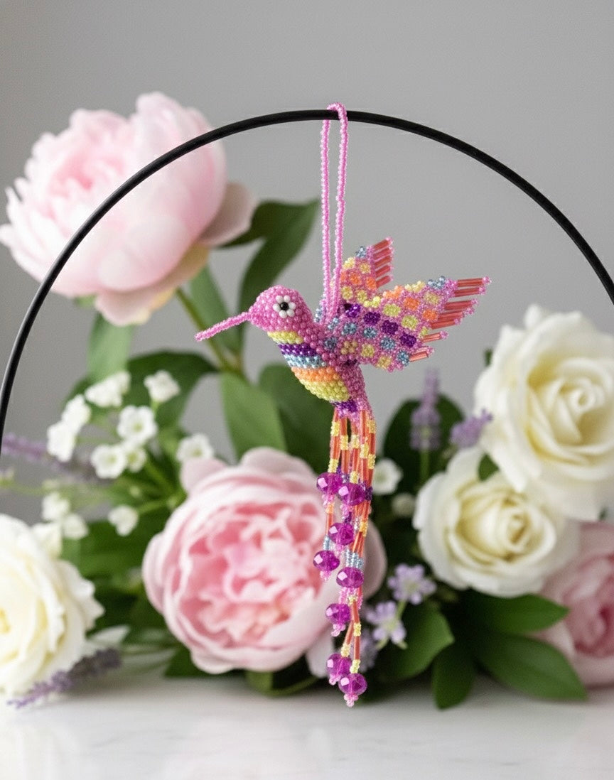 Pink /purple Beaded HummingBird