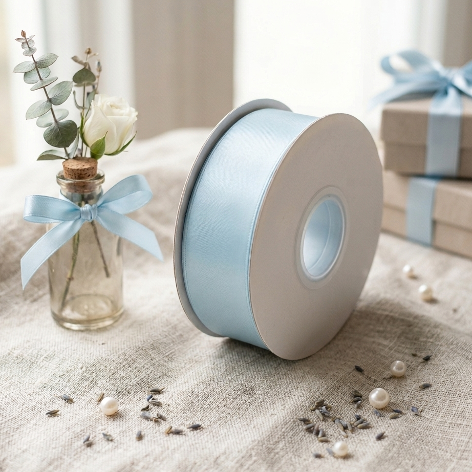 OLDTRIBES 30 Meter Double Face Light Blue #305 Ribbon Roll