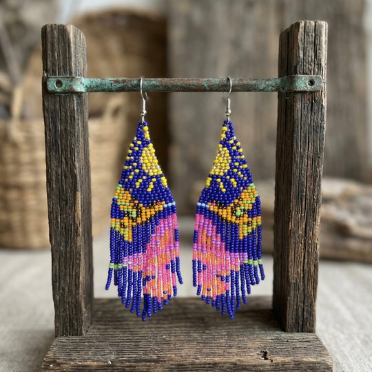 Blue Sky Dancer Beaded Earrings