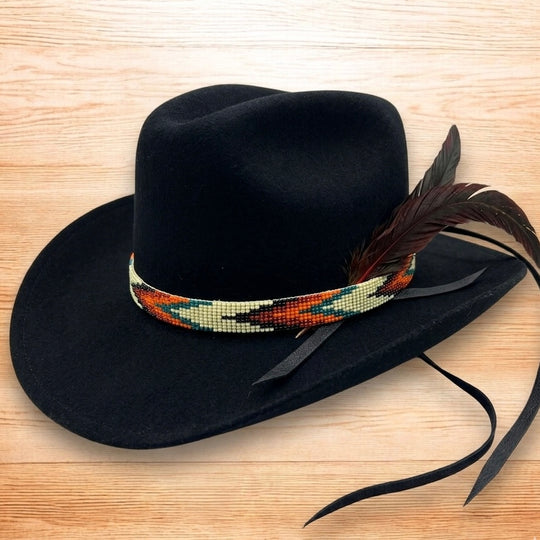 Light Yellow Handmade Beaded Hatband