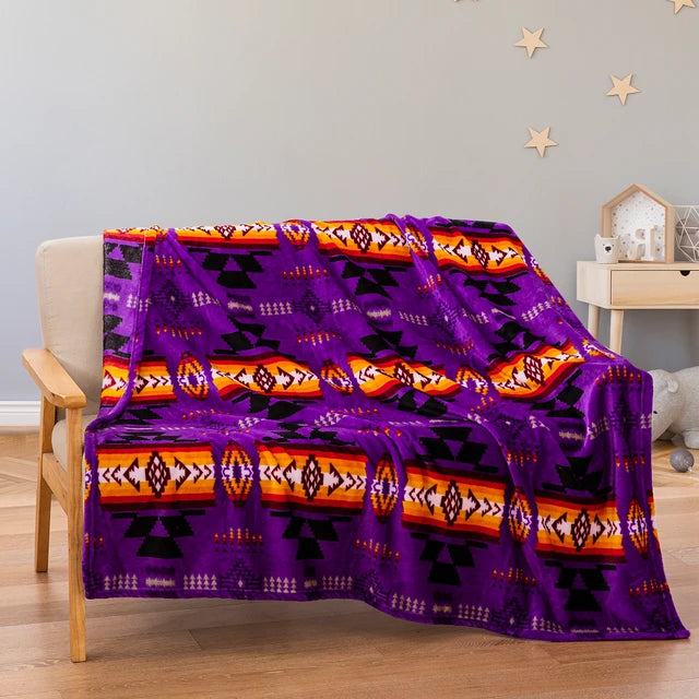 Southwest Pattern Throw Blanket (Purple)