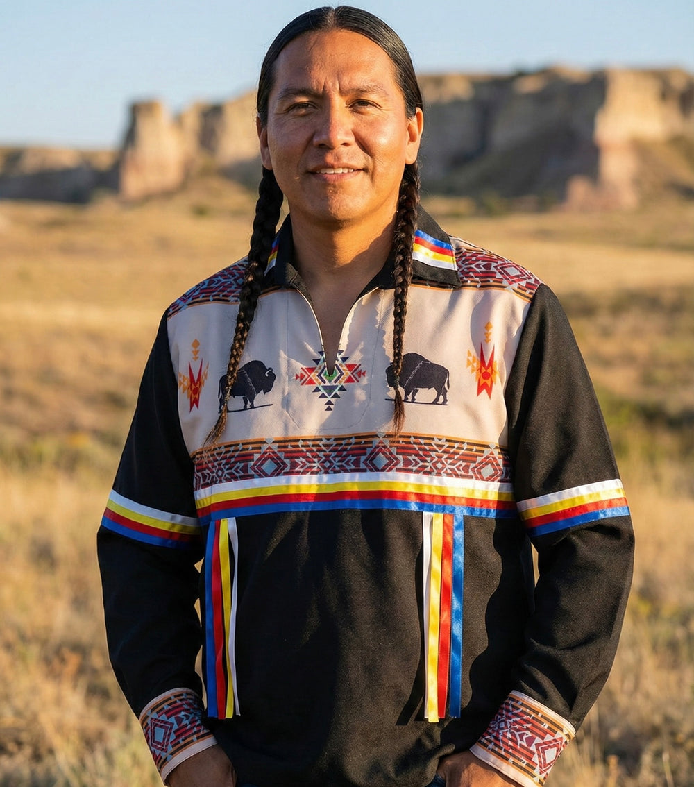 Buffalo and Bear Ribbon Shirt