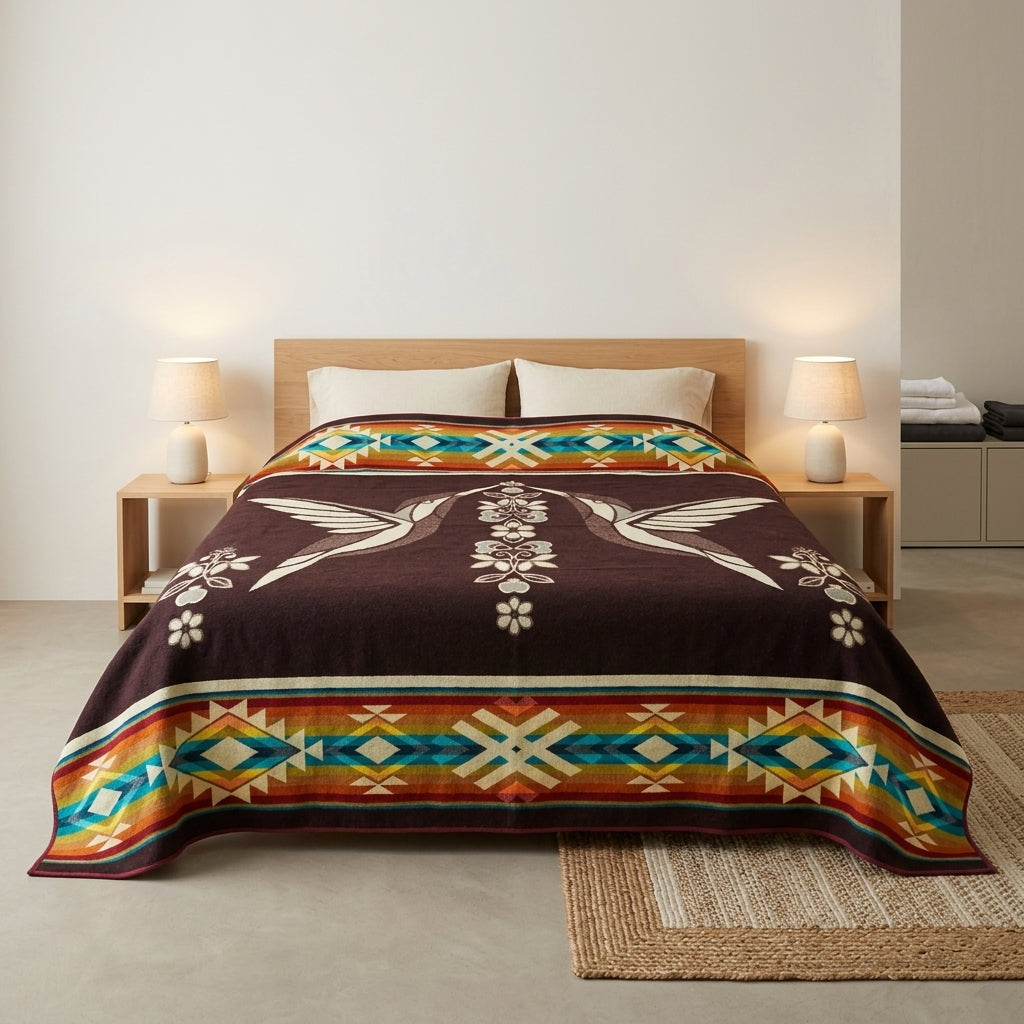 Twin Hummingbird Reversible Blanket