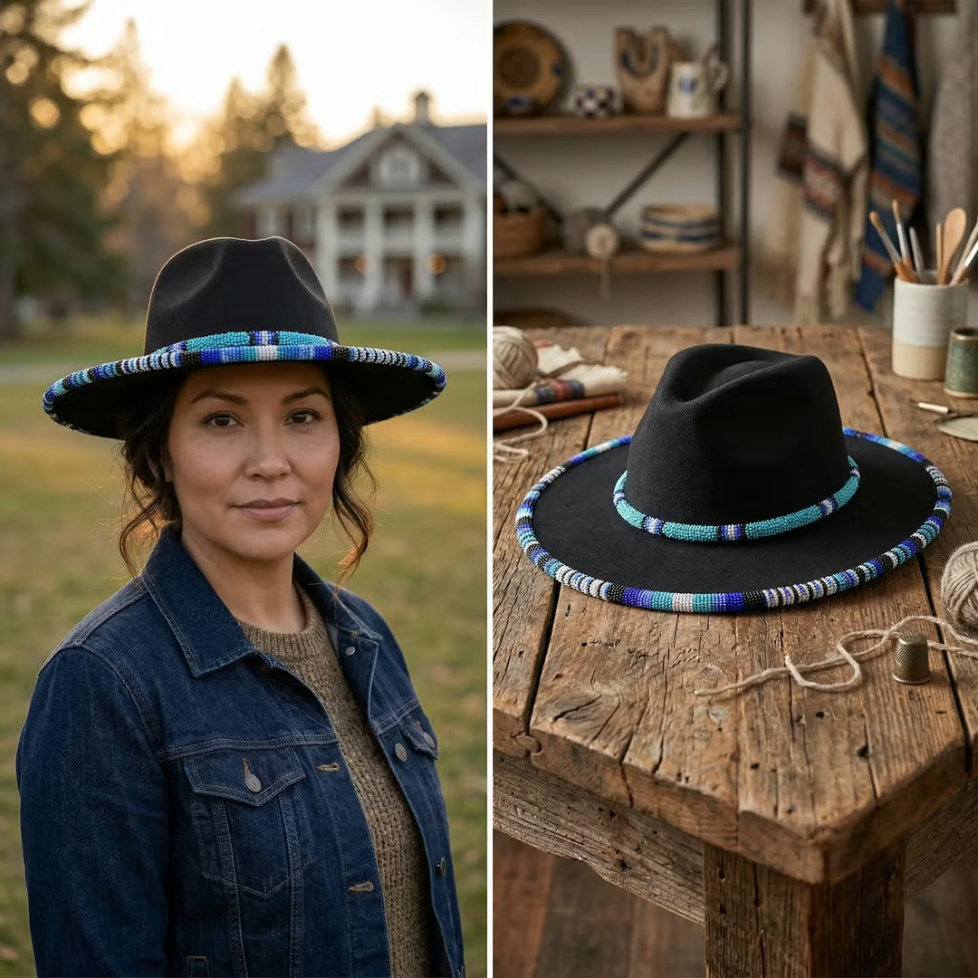 Size-57 Handmade Beaded Hat