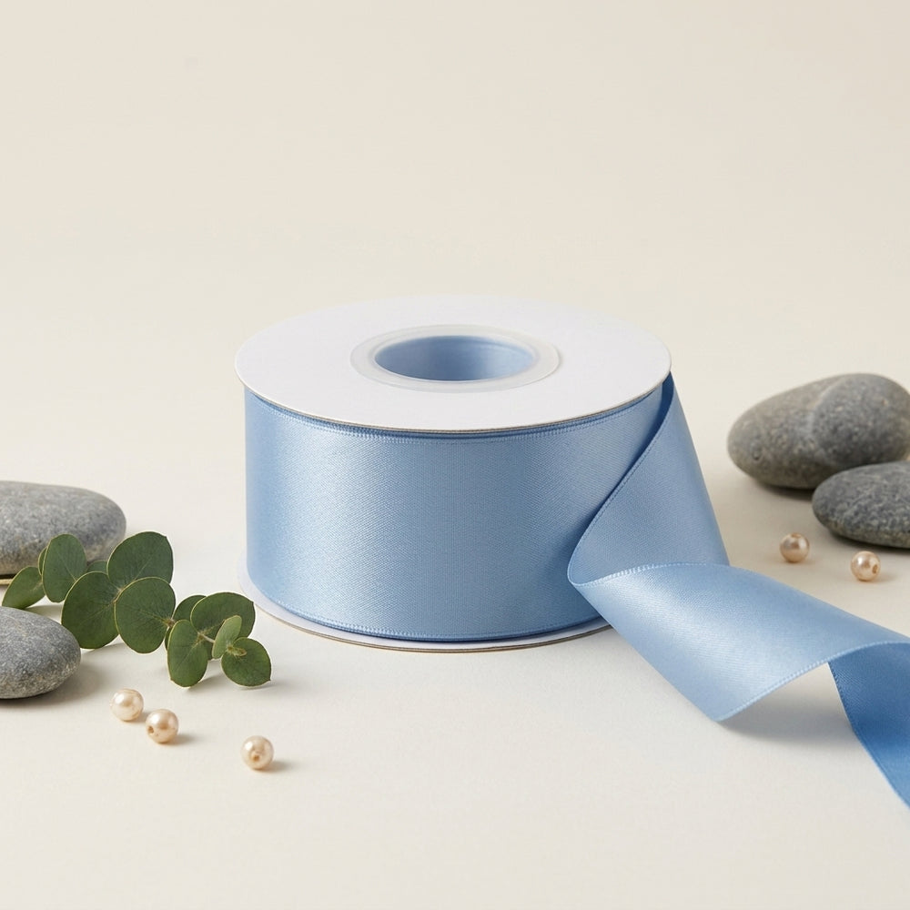 Satin Ribbon Double Face- Steel Blue #333- 3.8 cm Wide